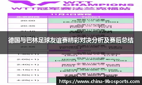 德国与巴林足球友谊赛精彩对决分析及赛后总结